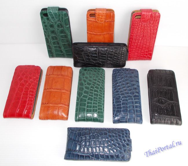 чехлы для айфонов из кожи крокодила различных цветов и с разной текстурой и узором