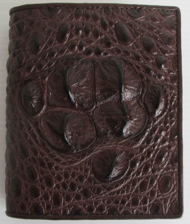 мужское портмоне из кожи крокодила темно-коричневого цвета