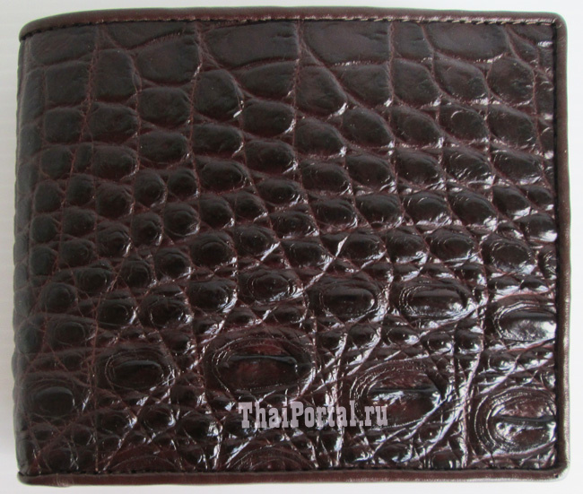 темно-коричневый мужской кошелек из кожи крокодила, номер модели в каталоге -142