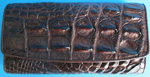 темно-коричневый женский кошелек из кожи крокодила